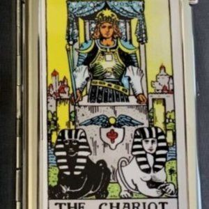 Chariot Tarot Card Cigarette Case With Built In Butane Lighter